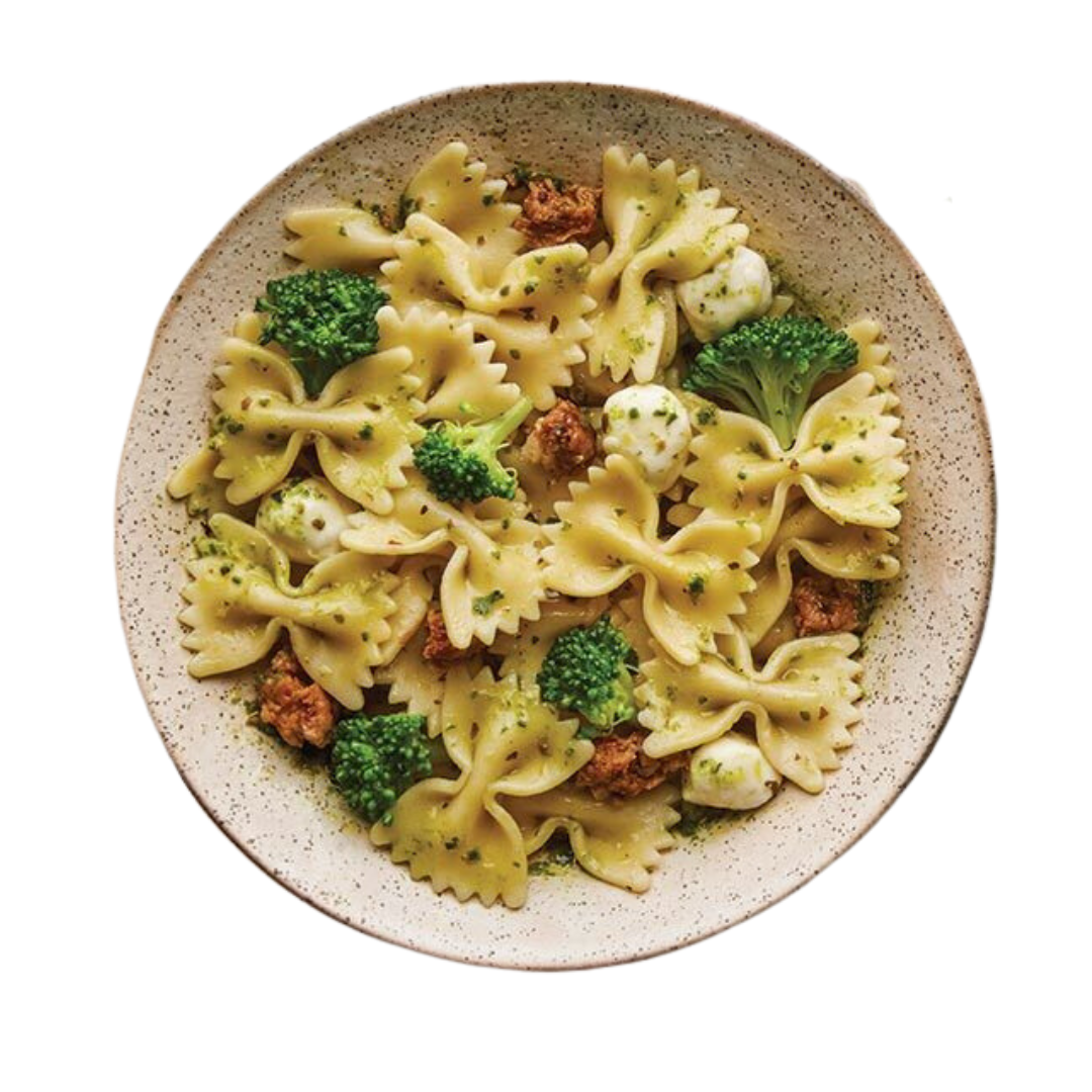 Barilla Farfalle with Broccoli, Pesto, and Italian Sausage